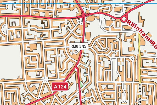 RM8 3NS map - OS VectorMap District (Ordnance Survey)