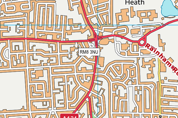 RM8 3NU map - OS VectorMap District (Ordnance Survey)