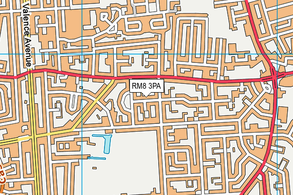 RM8 3PA map - OS VectorMap District (Ordnance Survey)