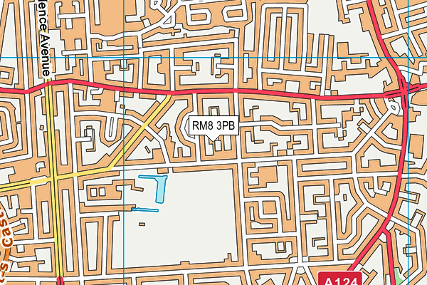 RM8 3PB map - OS VectorMap District (Ordnance Survey)