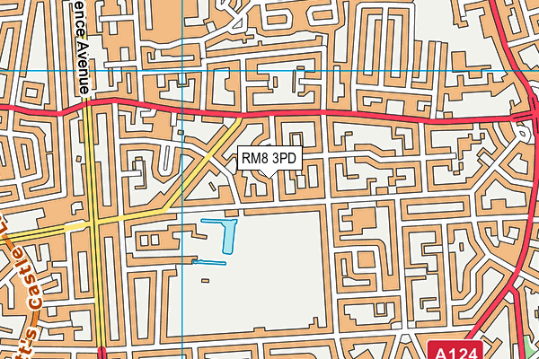 RM8 3PD map - OS VectorMap District (Ordnance Survey)