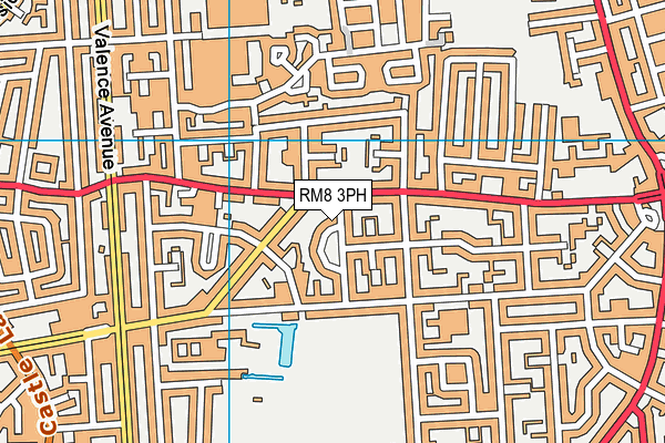 RM8 3PH map - OS VectorMap District (Ordnance Survey)