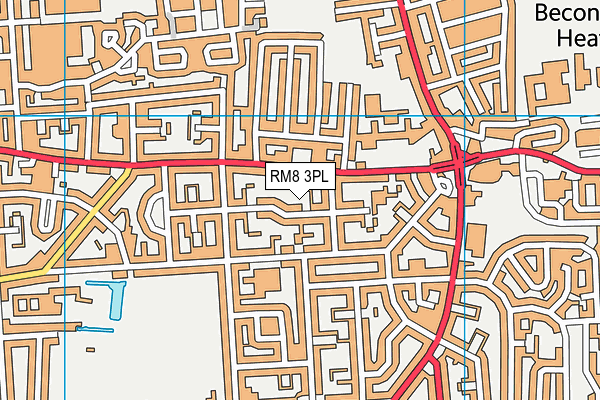 RM8 3PL map - OS VectorMap District (Ordnance Survey)