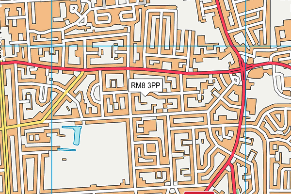 RM8 3PP map - OS VectorMap District (Ordnance Survey)