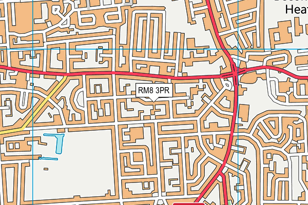 RM8 3PR map - OS VectorMap District (Ordnance Survey)