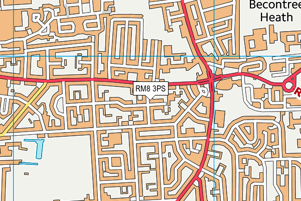 RM8 3PS map - OS VectorMap District (Ordnance Survey)