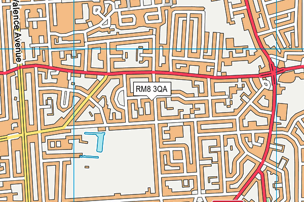 RM8 3QA map - OS VectorMap District (Ordnance Survey)