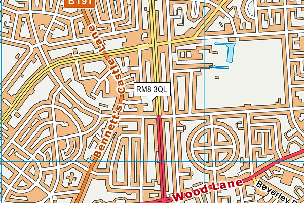 RM8 3QL map - OS VectorMap District (Ordnance Survey)