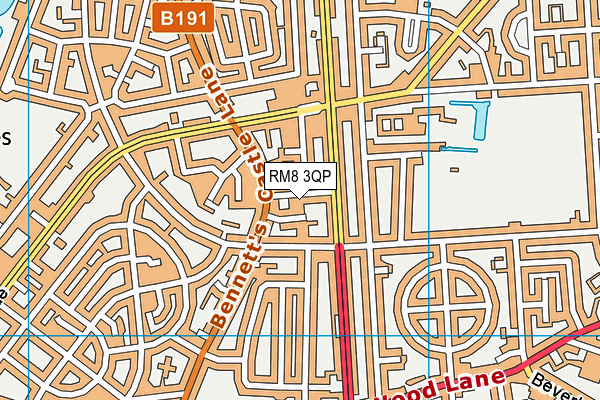 RM8 3QP map - OS VectorMap District (Ordnance Survey)