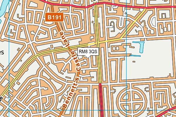 RM8 3QS map - OS VectorMap District (Ordnance Survey)