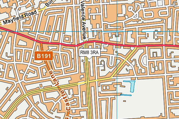 RM8 3RA map - OS VectorMap District (Ordnance Survey)