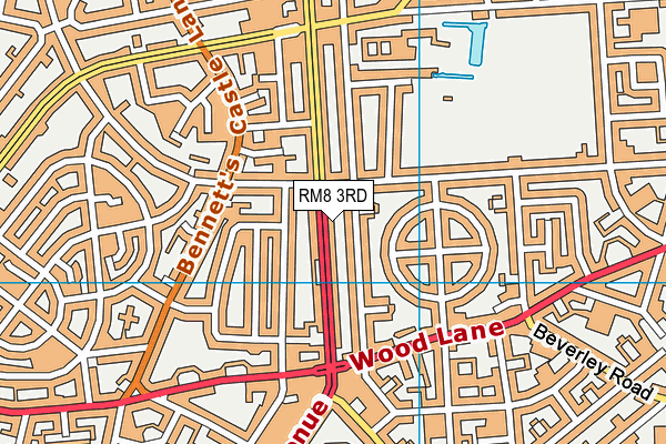 RM8 3RD map - OS VectorMap District (Ordnance Survey)