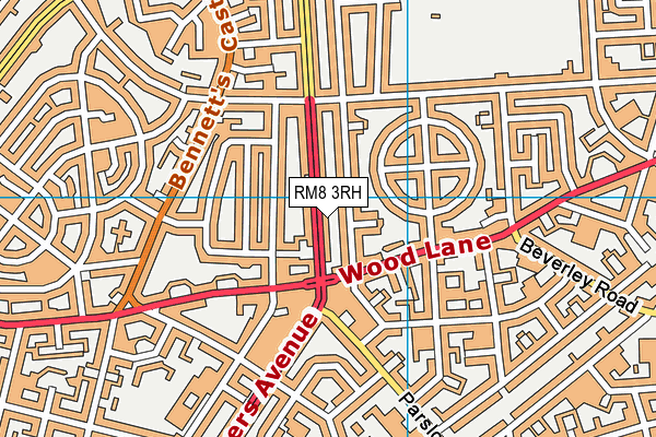 RM8 3RH map - OS VectorMap District (Ordnance Survey)