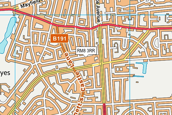 RM8 3RR map - OS VectorMap District (Ordnance Survey)