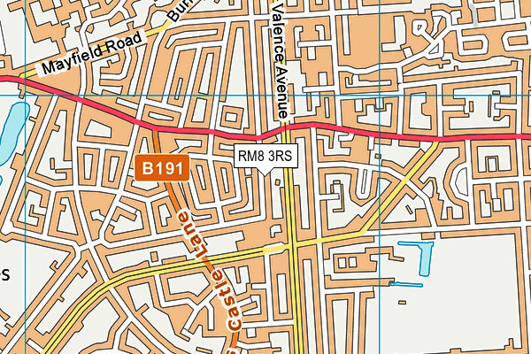 RM8 3RS map - OS VectorMap District (Ordnance Survey)