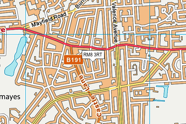 RM8 3RT map - OS VectorMap District (Ordnance Survey)