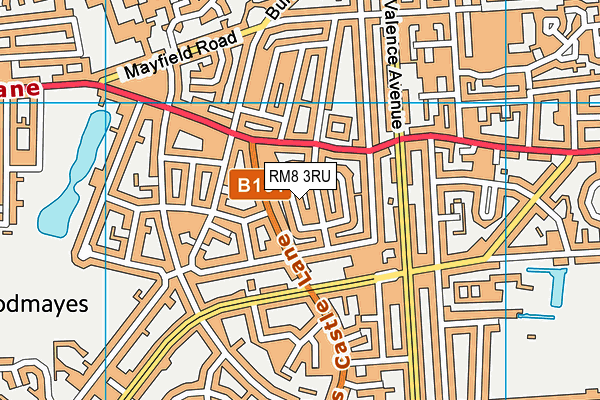 RM8 3RU map - OS VectorMap District (Ordnance Survey)