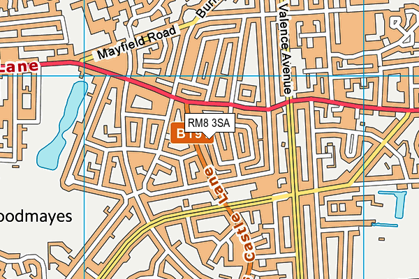 RM8 3SA map - OS VectorMap District (Ordnance Survey)