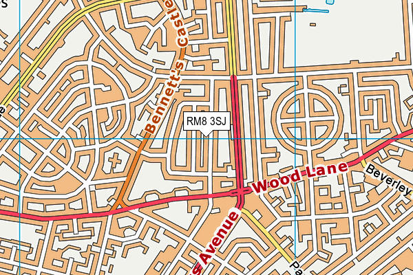 RM8 3SJ map - OS VectorMap District (Ordnance Survey)