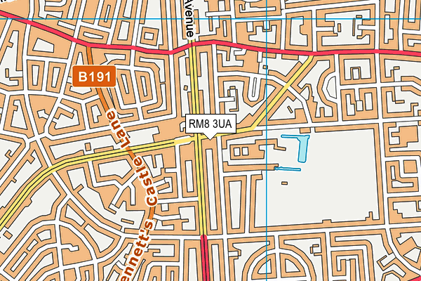 RM8 3UA map - OS VectorMap District (Ordnance Survey)