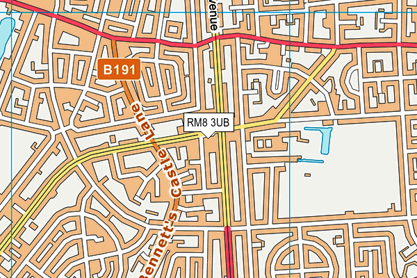 RM8 3UB map - OS VectorMap District (Ordnance Survey)