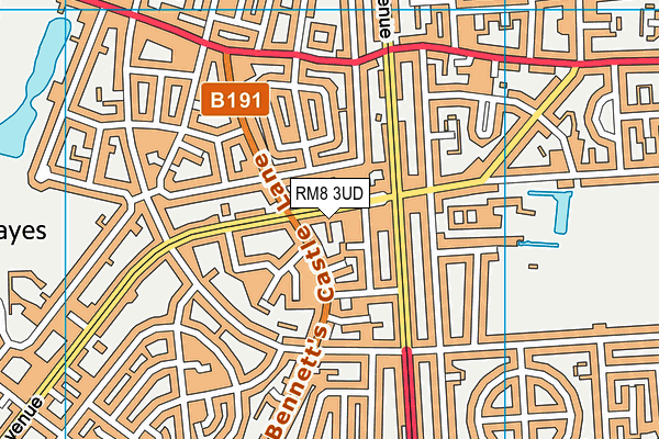 RM8 3UD map - OS VectorMap District (Ordnance Survey)