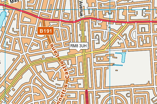 RM8 3UH map - OS VectorMap District (Ordnance Survey)
