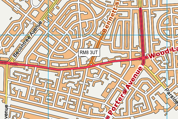 RM8 3UT map - OS VectorMap District (Ordnance Survey)