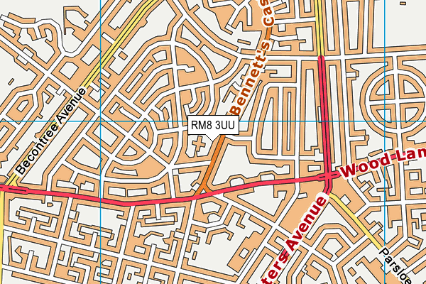 RM8 3UU map - OS VectorMap District (Ordnance Survey)