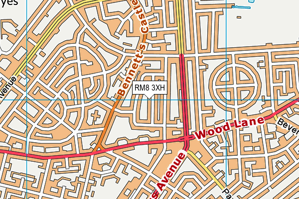 RM8 3XH map - OS VectorMap District (Ordnance Survey)