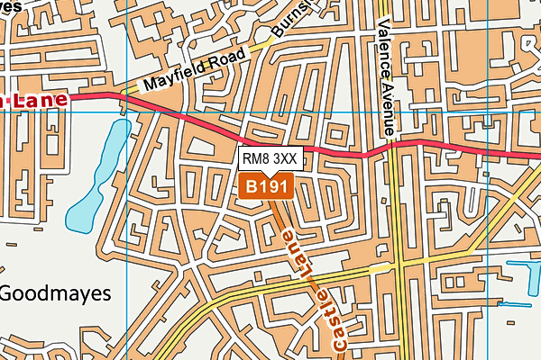 RM8 3XX map - OS VectorMap District (Ordnance Survey)