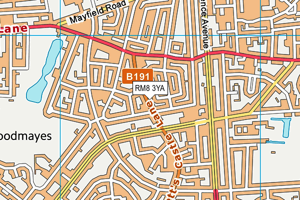 RM8 3YA map - OS VectorMap District (Ordnance Survey)