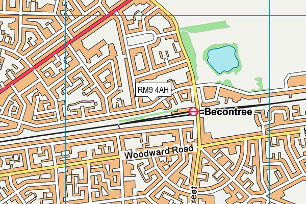 RM9 4AH map - OS VectorMap District (Ordnance Survey)