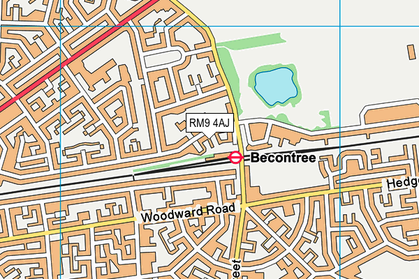 RM9 4AJ map - OS VectorMap District (Ordnance Survey)