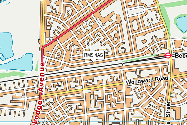 RM9 4AS map - OS VectorMap District (Ordnance Survey)