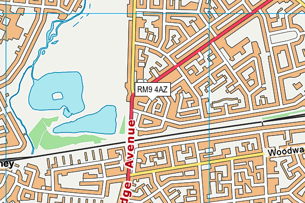 RM9 4AZ map - OS VectorMap District (Ordnance Survey)