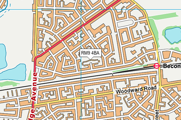 RM9 4BA map - OS VectorMap District (Ordnance Survey)