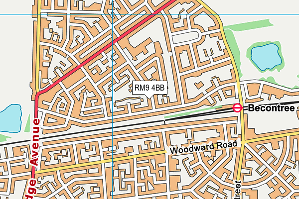 RM9 4BB map - OS VectorMap District (Ordnance Survey)