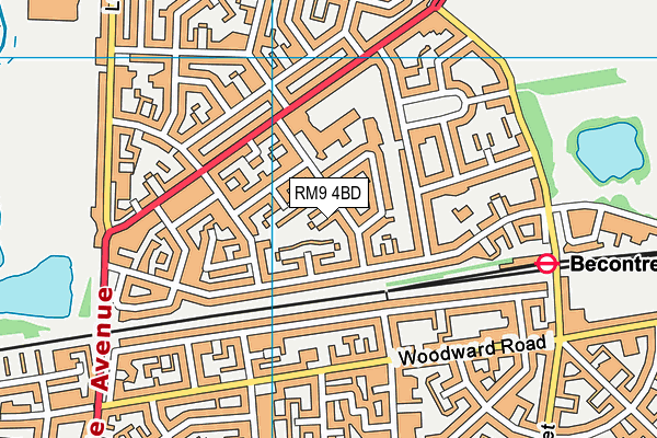 RM9 4BD map - OS VectorMap District (Ordnance Survey)