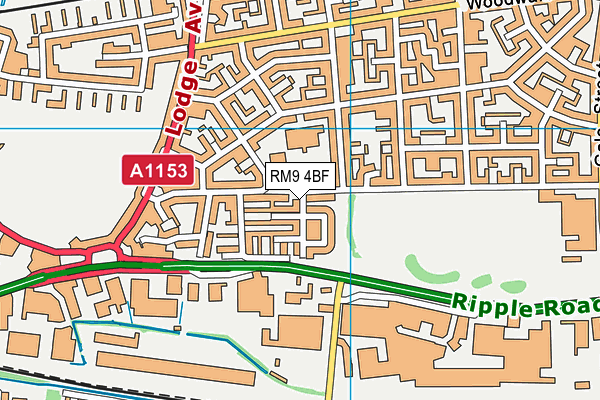 RM9 4BF map - OS VectorMap District (Ordnance Survey)