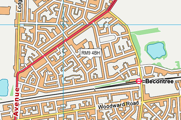 RM9 4BH map - OS VectorMap District (Ordnance Survey)