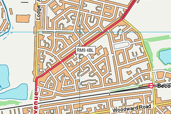 RM9 4BL map - OS VectorMap District (Ordnance Survey)