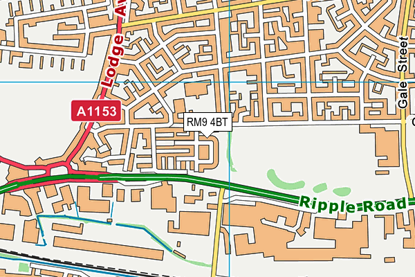 RM9 4BT map - OS VectorMap District (Ordnance Survey)