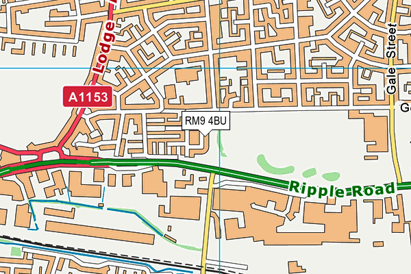 RM9 4BU map - OS VectorMap District (Ordnance Survey)