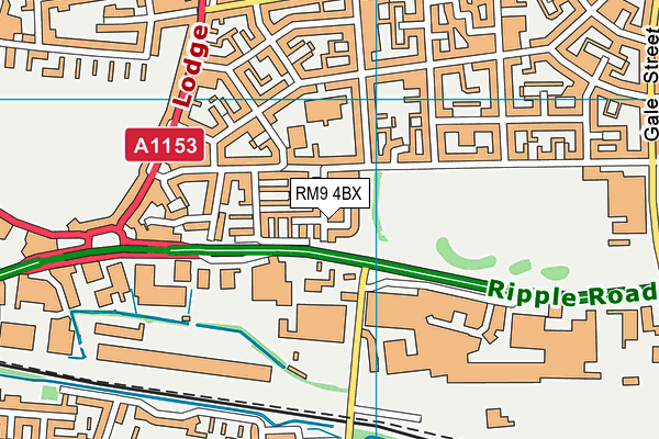 RM9 4BX map - OS VectorMap District (Ordnance Survey)