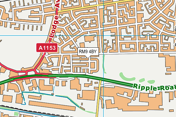 RM9 4BY map - OS VectorMap District (Ordnance Survey)