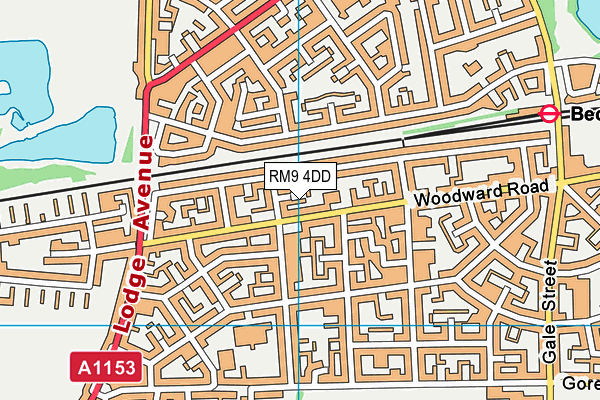 RM9 4DD map - OS VectorMap District (Ordnance Survey)