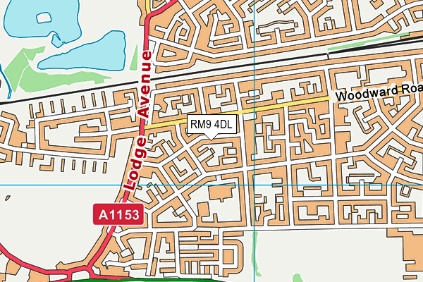 RM9 4DL map - OS VectorMap District (Ordnance Survey)