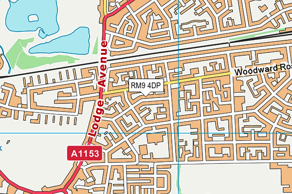RM9 4DP map - OS VectorMap District (Ordnance Survey)
