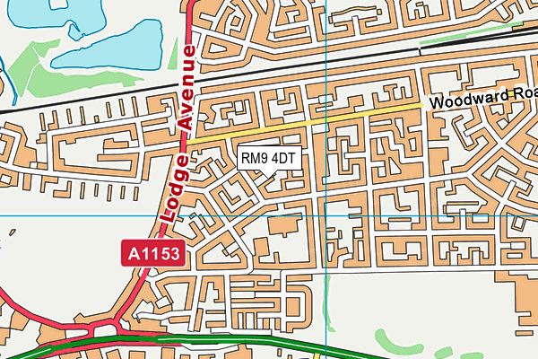 RM9 4DT map - OS VectorMap District (Ordnance Survey)